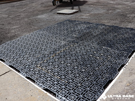 tile base for turf area